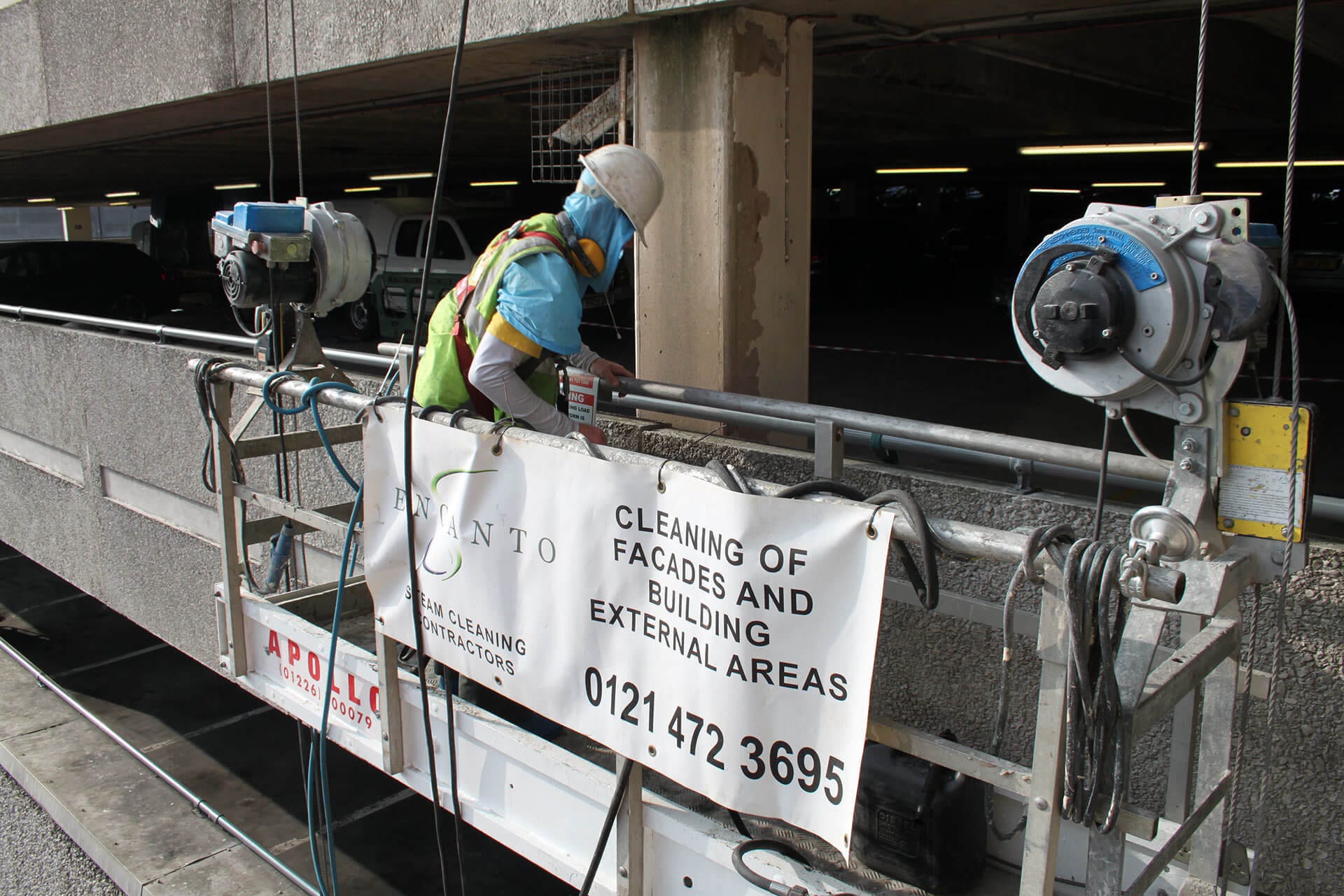 Multi Story Car Park Exterior Clean with Scaffolding