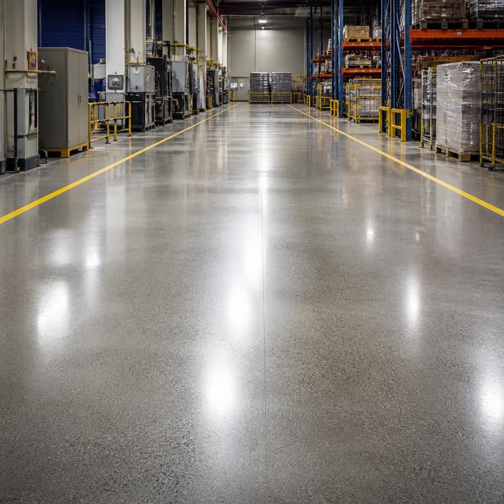 Industrial floor restored after cleaning