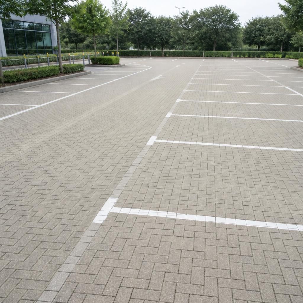 Car park surface after pressure cleaning