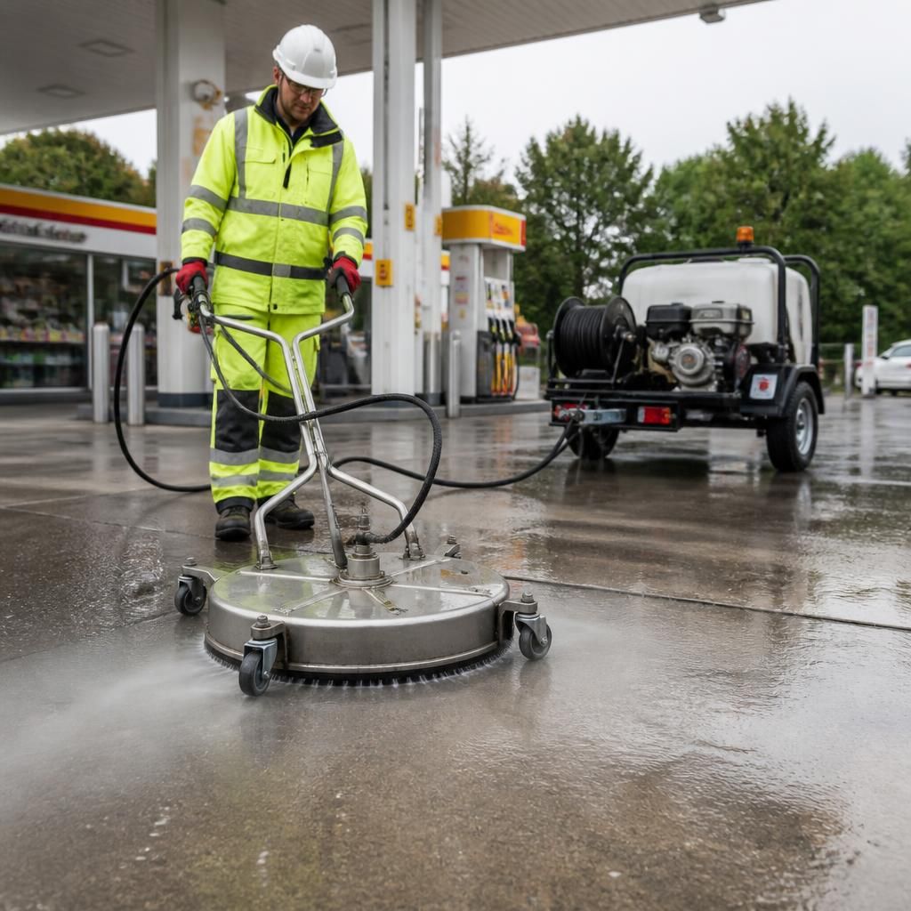 Specialised equipment for forecourt cleaning