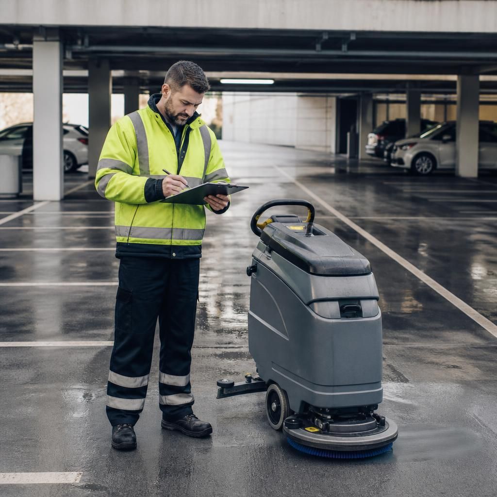 Maintenance schedule for car park cleaning