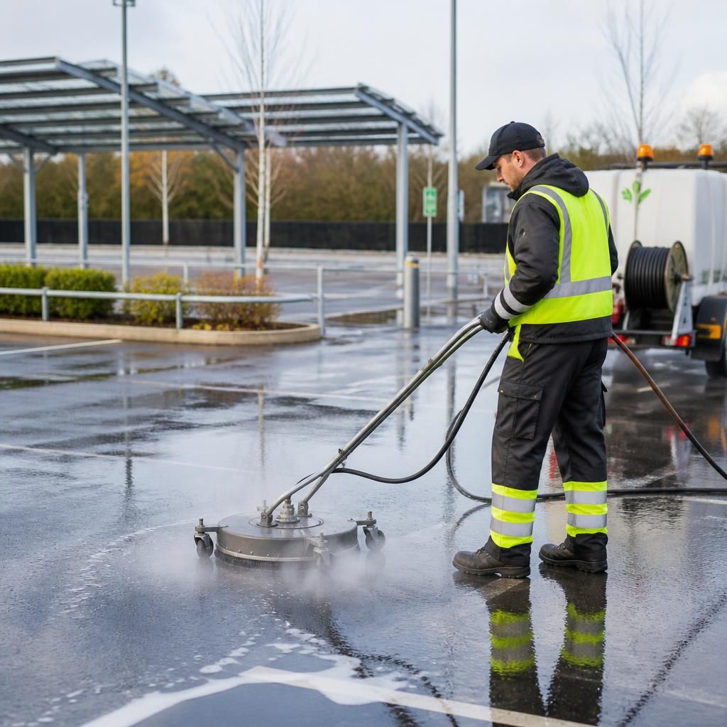 Eco-friendly cleaning solutions in use