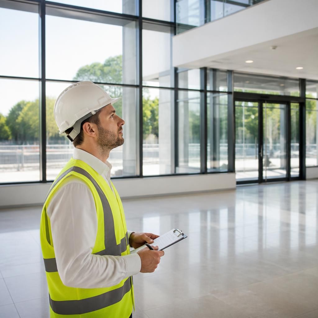 Inspector reviewing the cleaned site