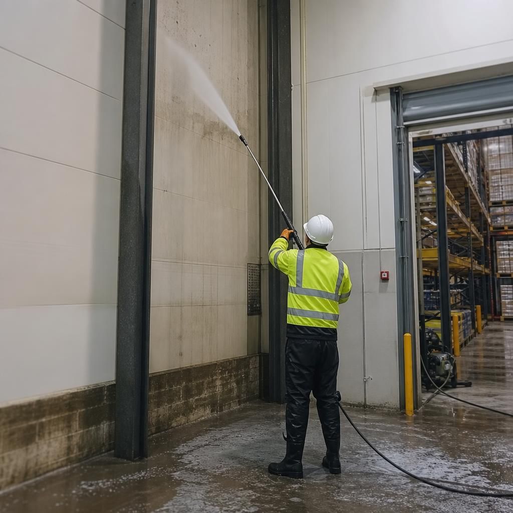 Sanitising hard-to-reach warehouse corners
