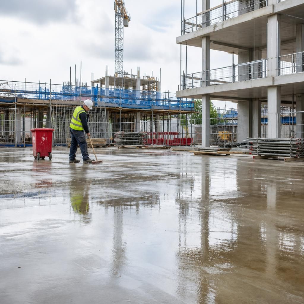 Safe and clean construction site ready for use