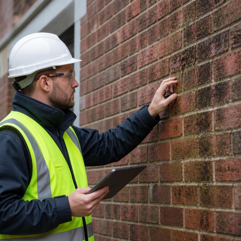 Inspection of brick condition prior to cleaning