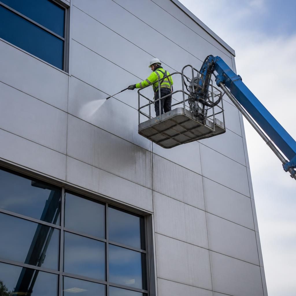 Specialist access equipment used for cladding cleaning