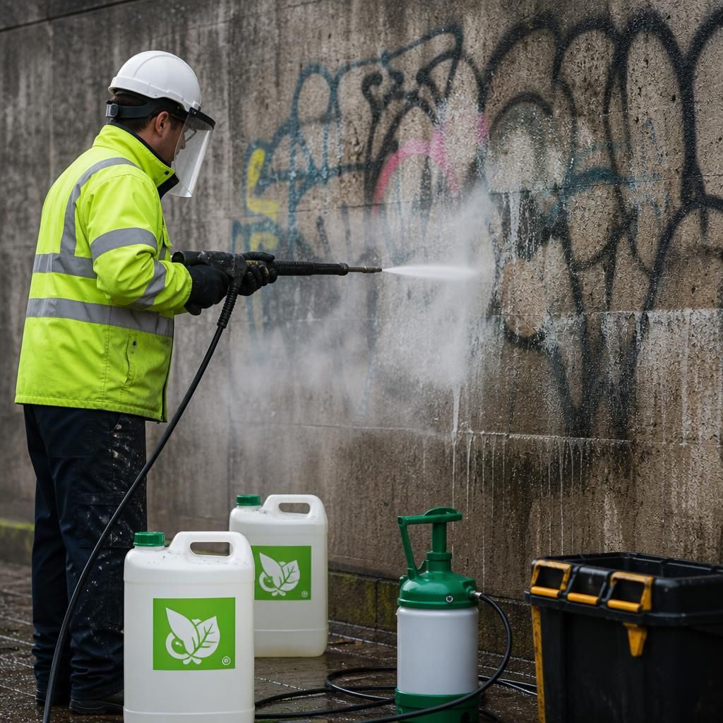 Eco-friendly products used in graffiti removal