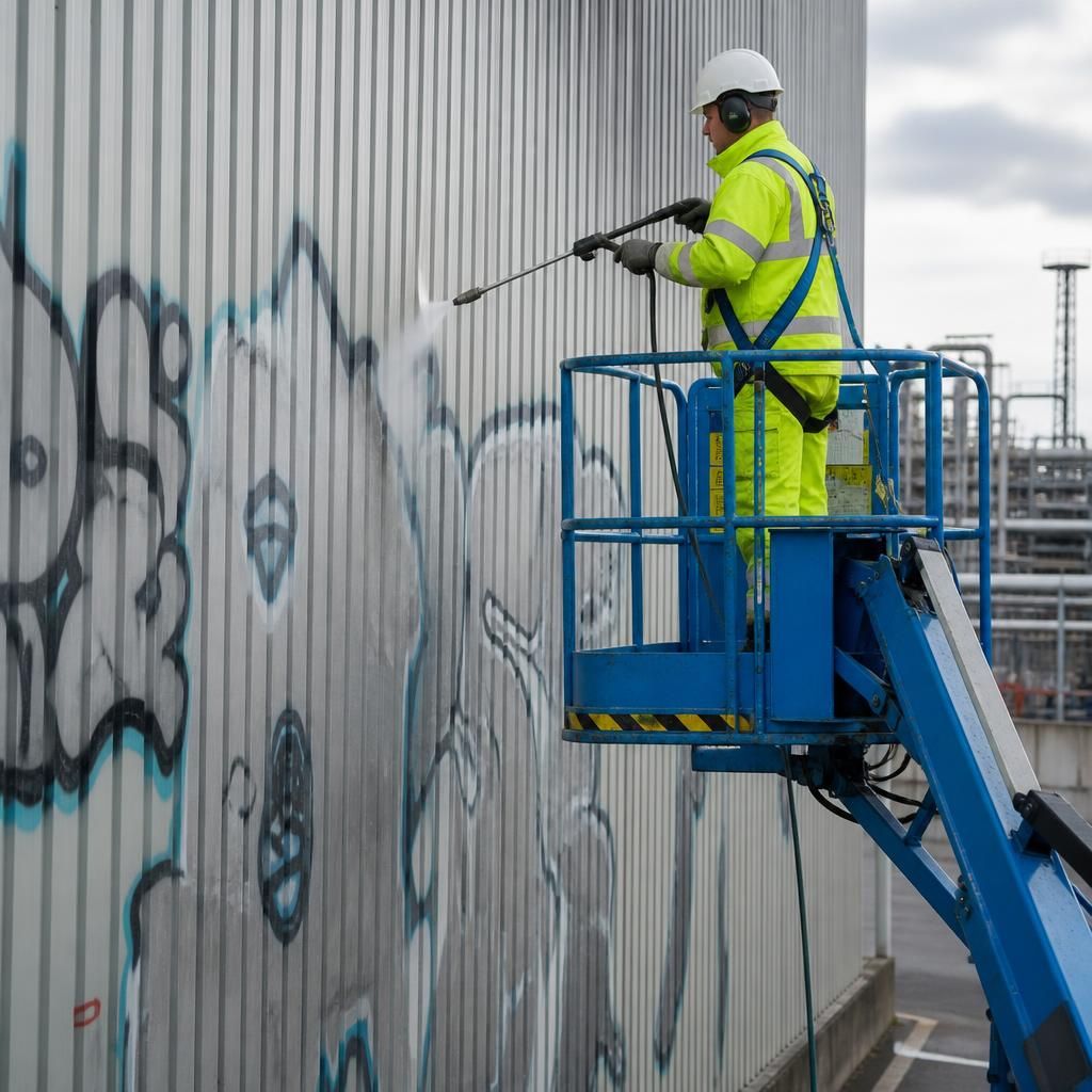 Access equipment for high graffiti removal