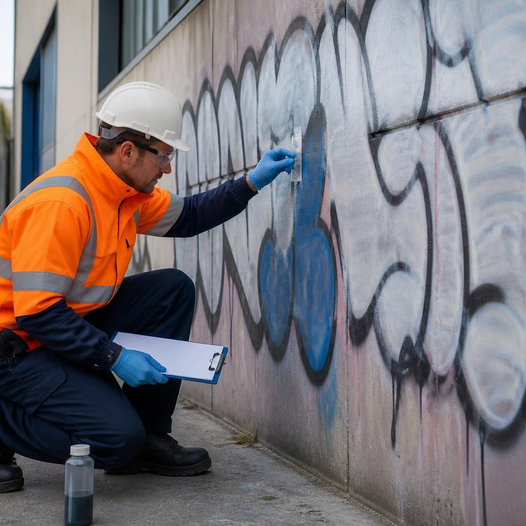 Surface testing in graffiti removal