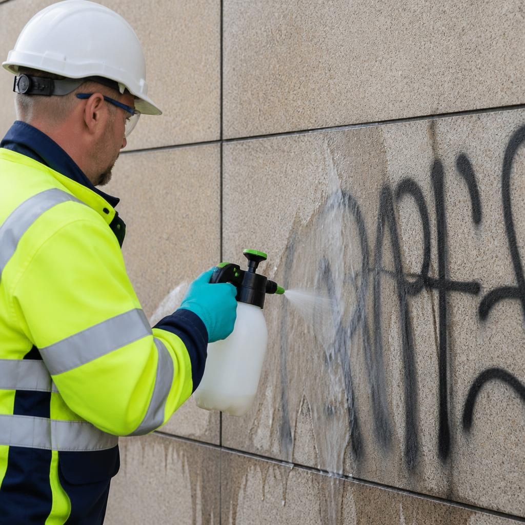 Chemical cleaning of graffiti on delicate surfaces