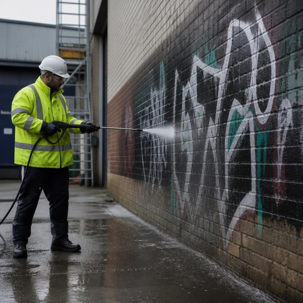 Regular graffiti maintenance in an industrial area