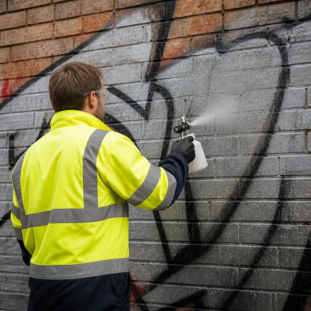 Graffiti-resistant coatings being applied