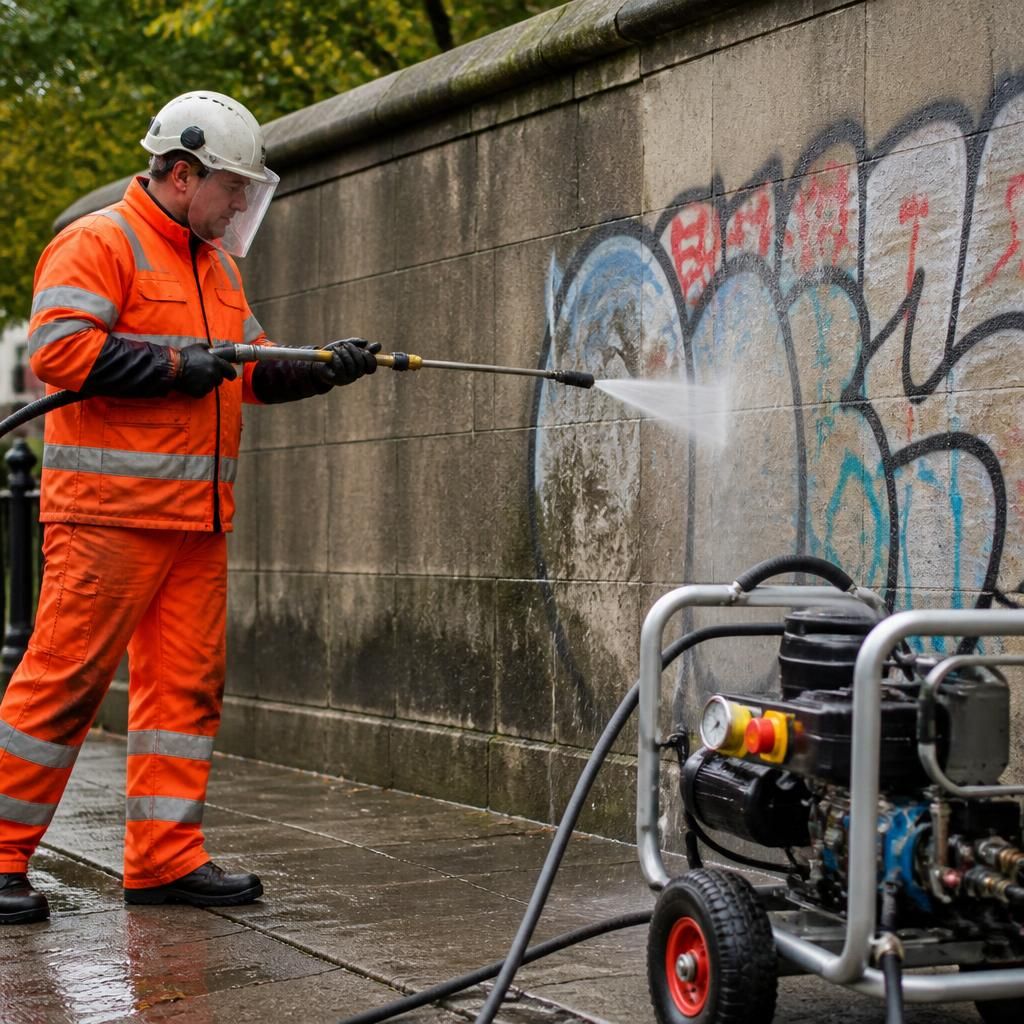 Technical equipment for safe graffiti removal