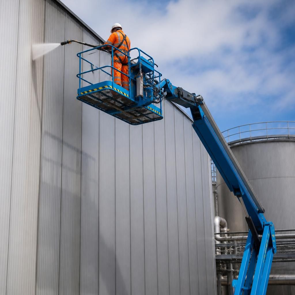 Access equipment for high reach cleaning