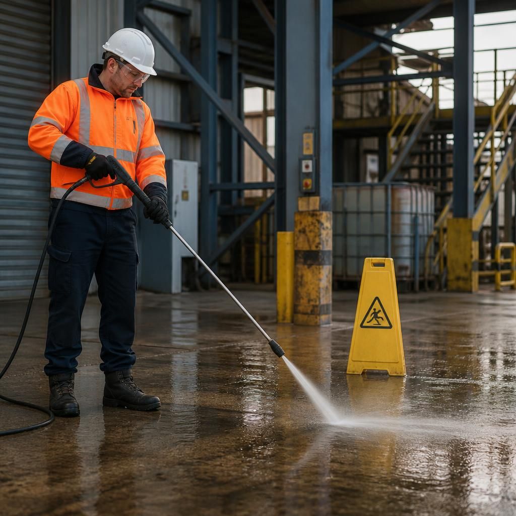 Safety measures in high-pressure cleaning