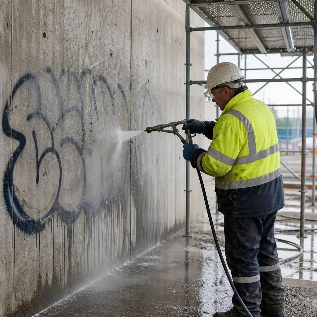 Graffiti Removal on Construction Site