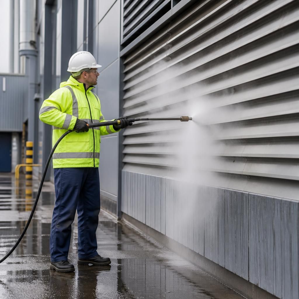 Steam cleaning process demonstration